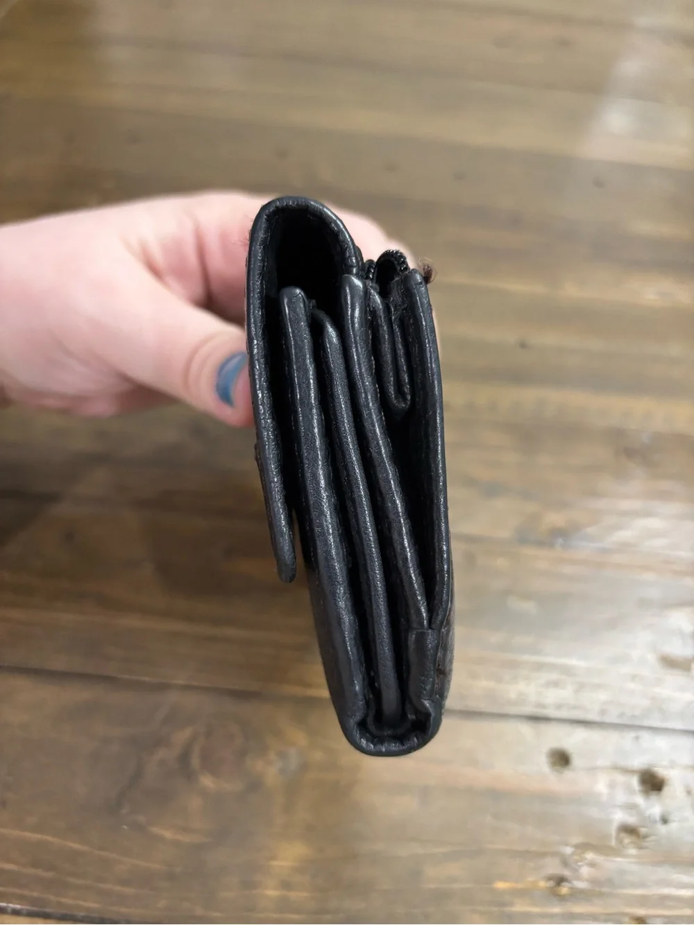 Fossil Marlow Black Leather Trifold Wallet
